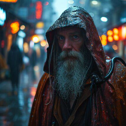 Gandalf: así se vería si fuera un hacker cyberpunk según la IA de Midjourney