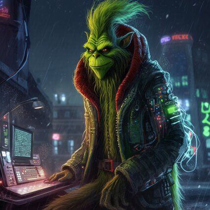 Así se vería el Grinch en versión cyberpunk según la Inteligencia Artificial de Midjourney |  Hoy cripto