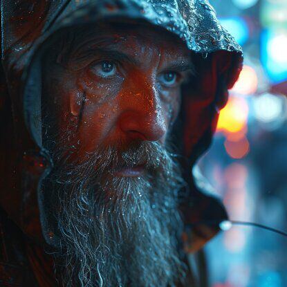 Gandalf: así se vería si fuera un hacker cyberpunk según la IA de Midjourney