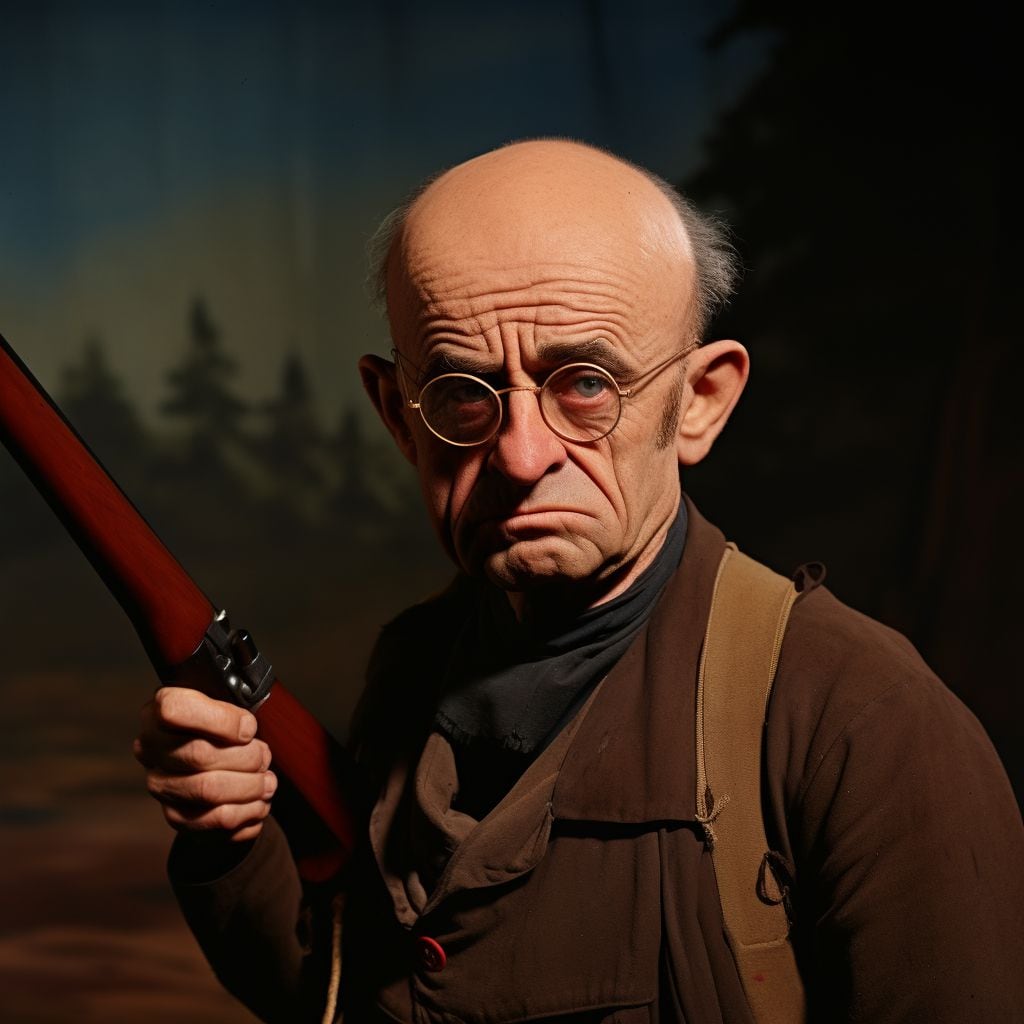 Elmer Gruñón. Looney Tunes. Inteligencia artificial. Imágenes realistas.