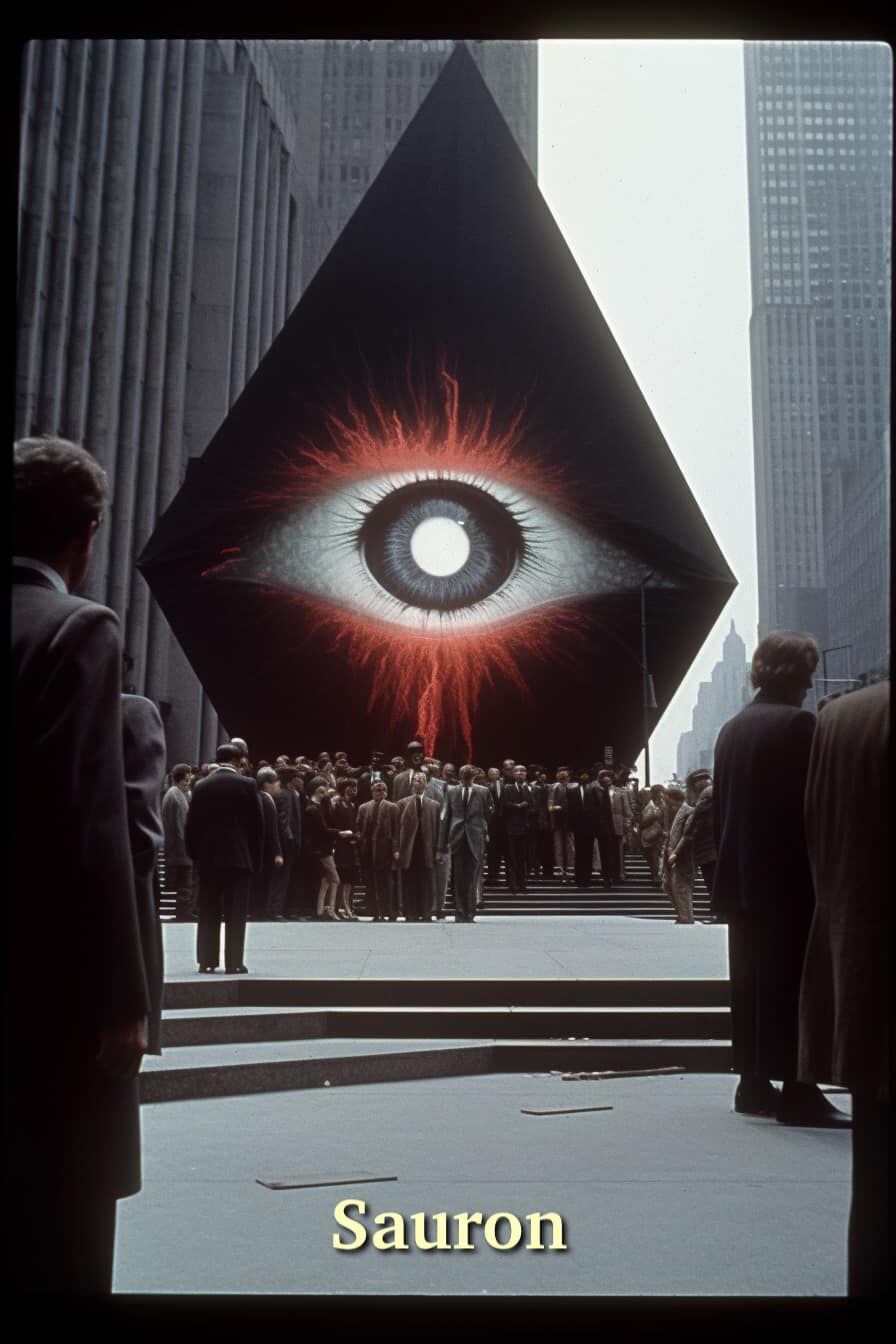 El ojo de Sauron reimaginado por una inteligencia artificial según una inteligencia artificial