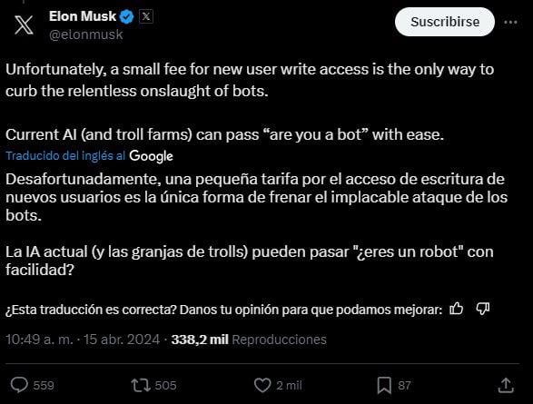 Twitter. X. Pago. Elon Musk.
