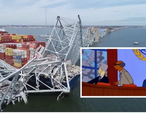 Episodio de Los Simpson “predijo” colapso de puente en Baltimore hace casi 30 años, según usuarios