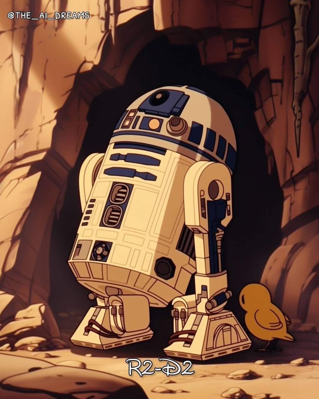 R2-D2 en versión Disney según una IA