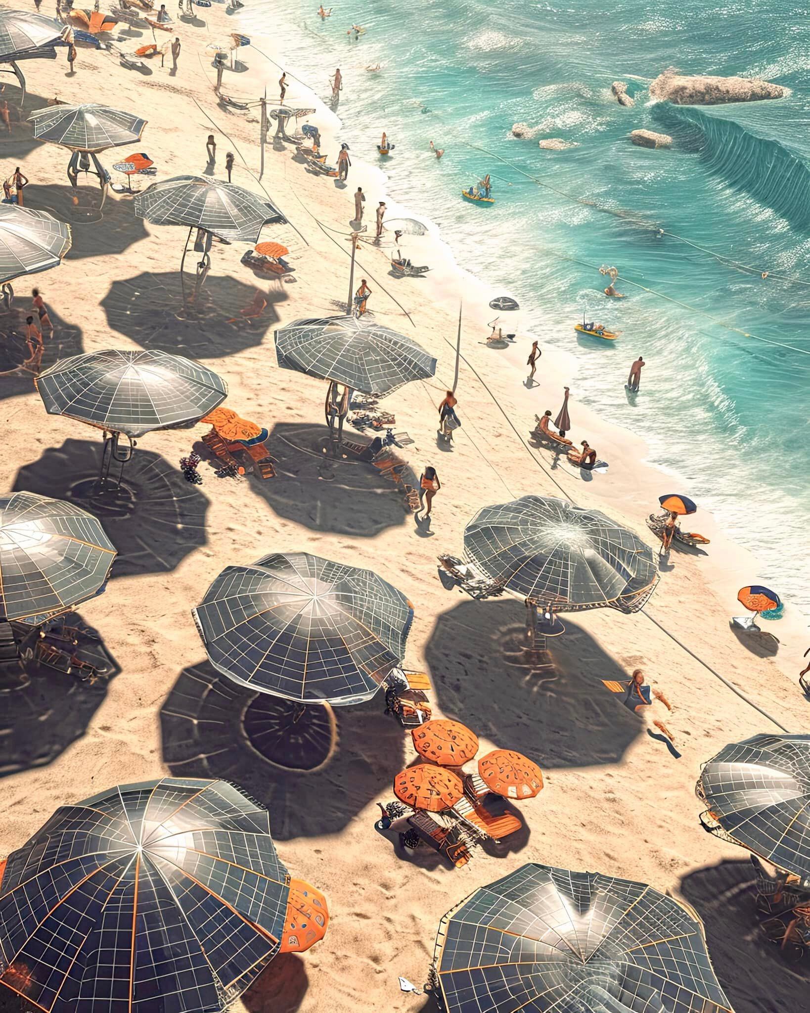 Sombrillas en las playas