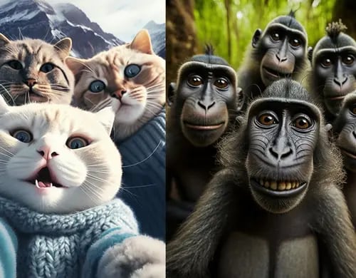 "Selfies de animales": Así se verían según una inteligencia artificial
