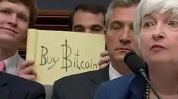 Cartel de "compra un Bitcoin" se vende en un millón de dólares