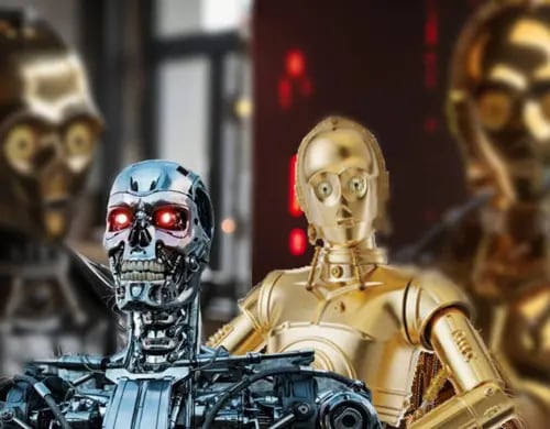 “The Terminator” pero con C3PO como protagonista según una Inteligencia artificial