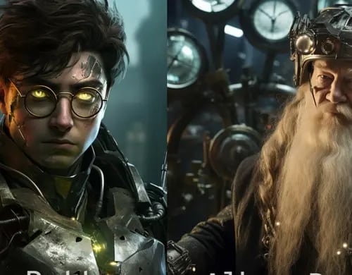 "Harry Potter": Así se verían los personajes de la franquicia si fuesen cyborgs según una IA