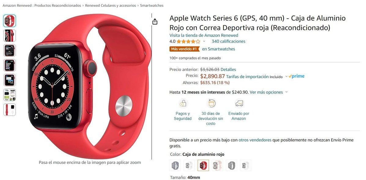 Apple Watch. Amazon. Precio