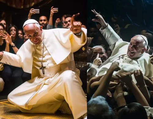 Inteligencia artificial imagina al Papa Francisco bailando como todo un rockstar