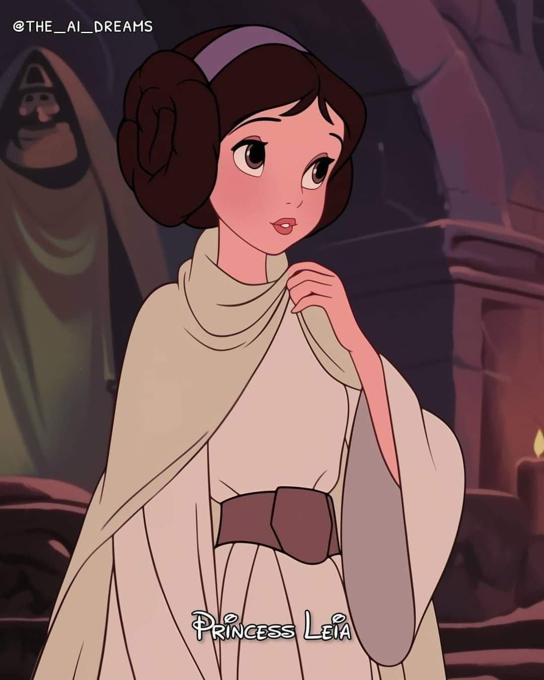 Princesa Leia en versión Disney según una IA