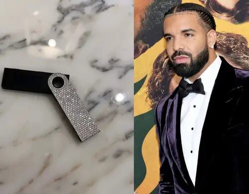 Drake guarda sus Bitcoins en una Ledger de lujo; está hecha de diamantes