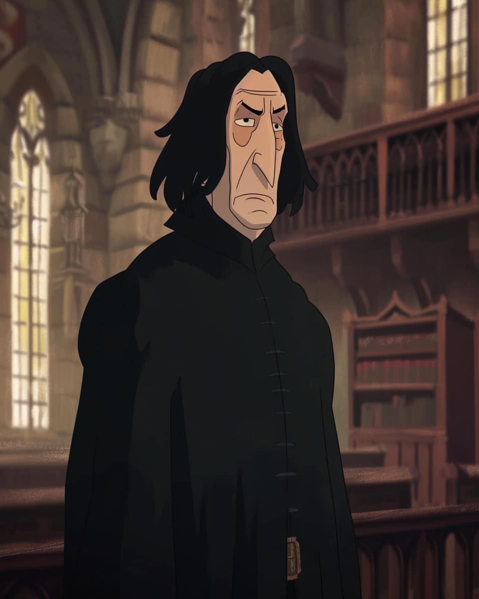 Severus Snape en estilo Ghibli según una IA