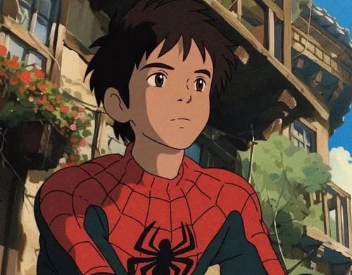 ¿Cómo sería un anime de Spider-man hecho por el Studio Ghibli? IA nos acerca a la respuesta
