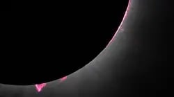 NASA descubrió enormes “llamas” rosa durente Eclipse de Sol en México, ¿de qué se trata?
