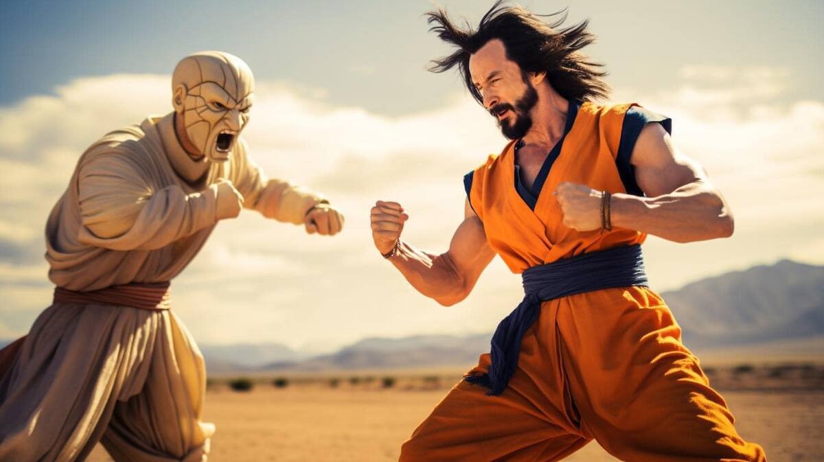 Reeves al igual que Gokú, en esta adaptación de Dragon Ball en live actión le gusta pelear