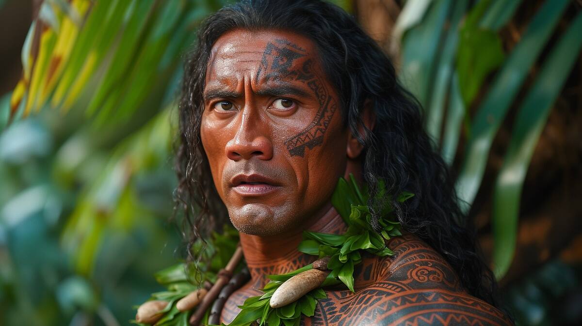 Dwayne Johnson en versión Maui según una IA