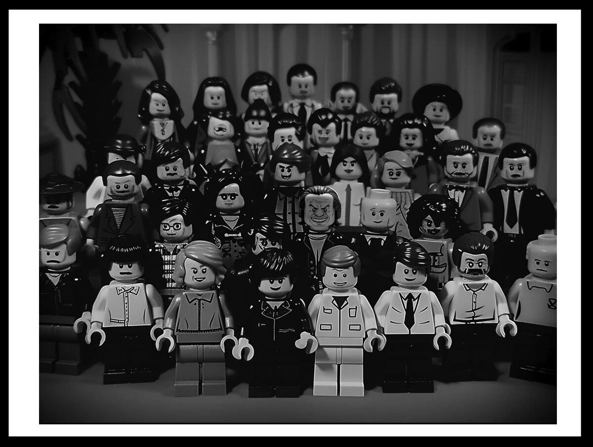 Retrato final de The Shining versión lego según una IA