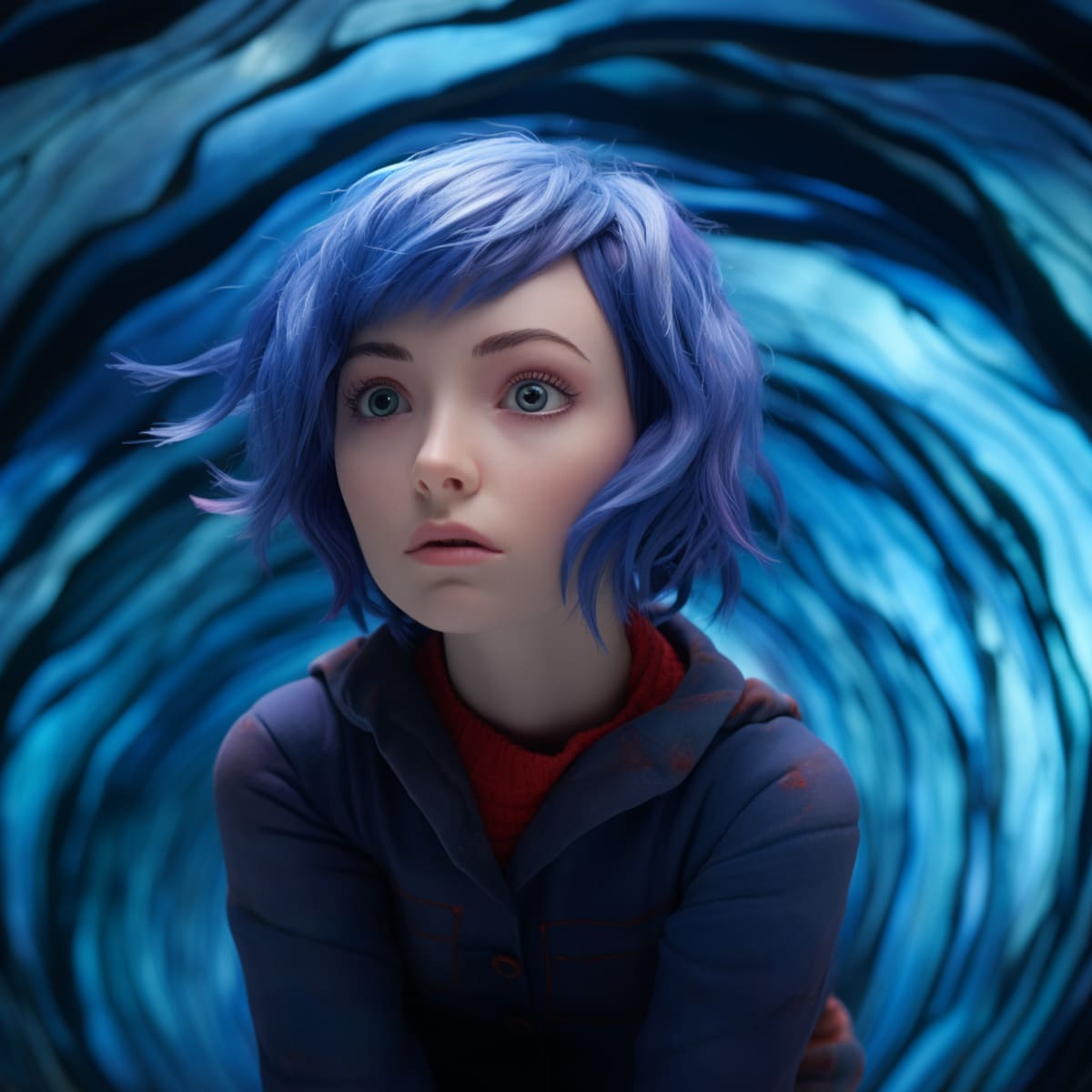 En la película, Coraline llega a otro mundo a través de un tunel circular bastante surreal y colorido