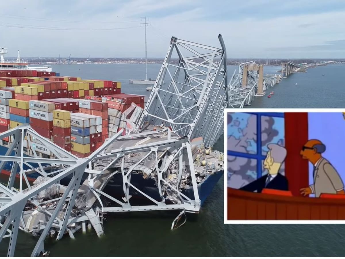 Episodio de Los Simpson “predijo” colapso de puente en Baltimore hace casi 30 años, según usuarios