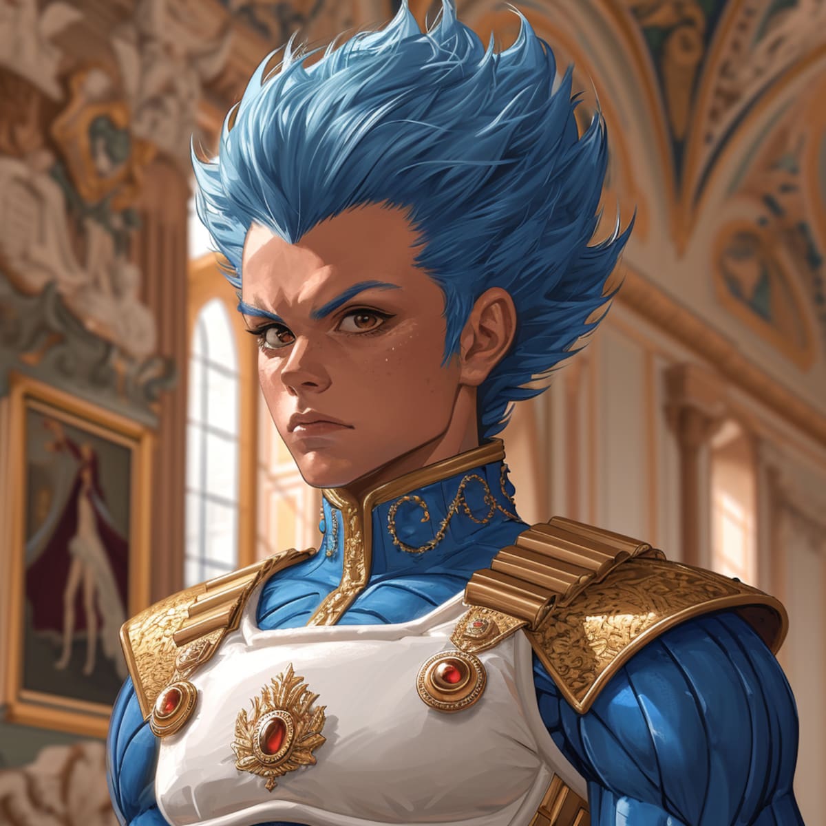 Vegeta es el príncipe de la raza Saiyan, pero a pesar de su orgullo real, ha demostrado ser un guerrero excepcionalmente fuerte y ha desafiado las expectativas de su linaje.