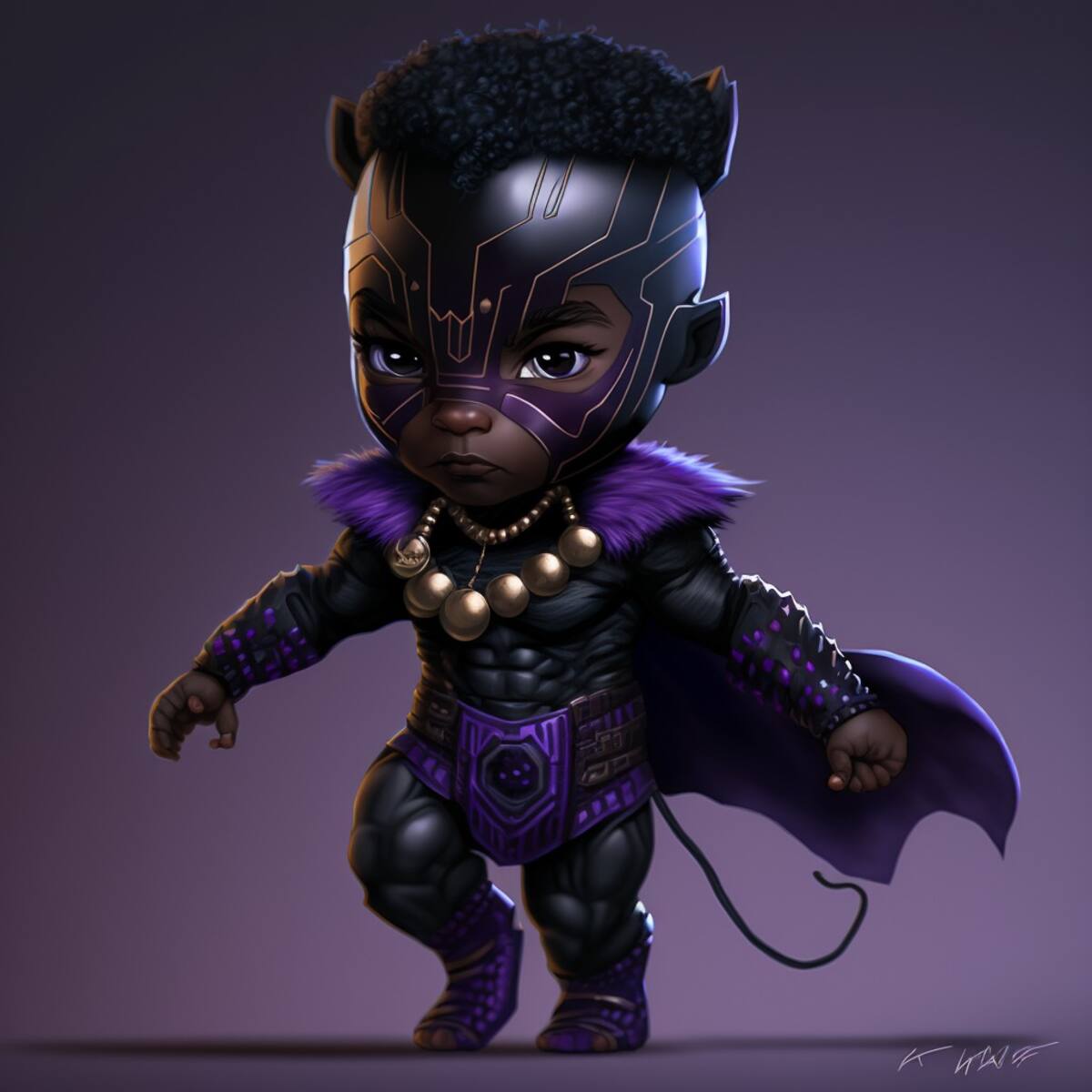 Erik Killmonger en estilo bebé según una IA