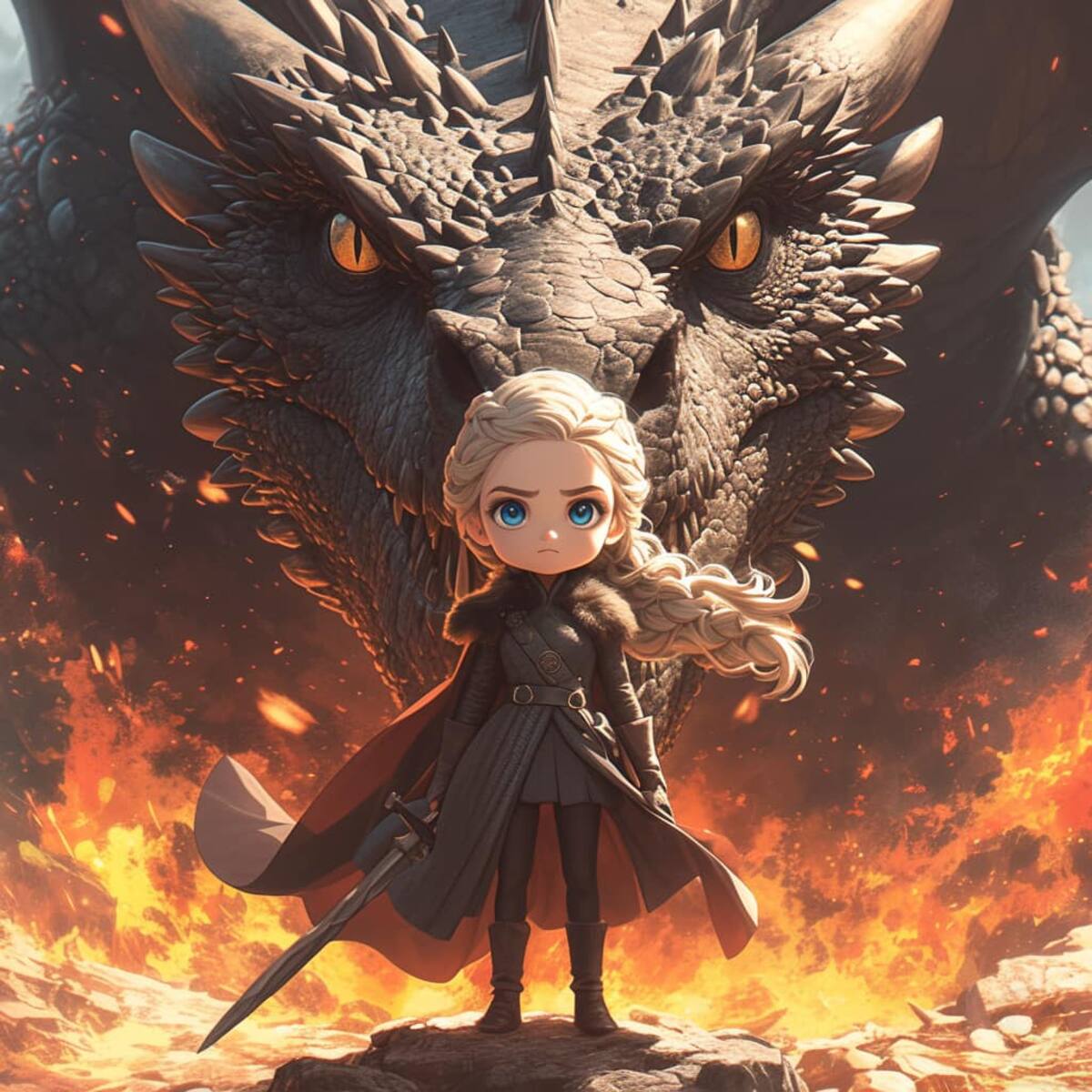 Khaelesi en estilo Chibi según una IA