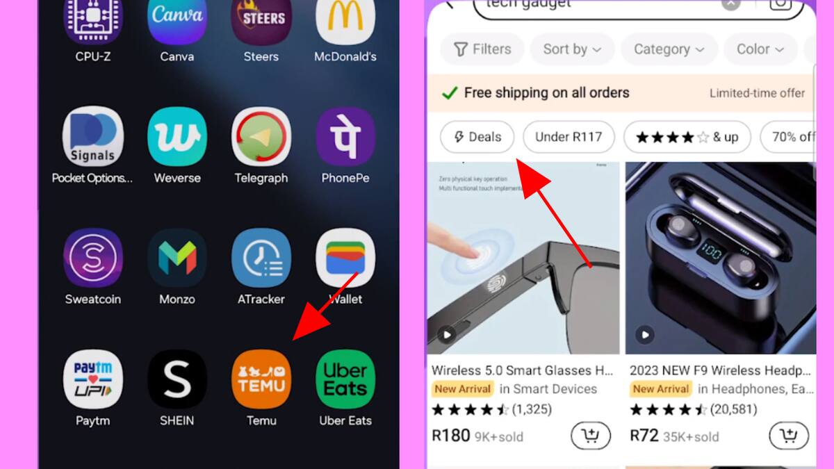 La App es completamente gratuita y fácil de usar. Te sugerimos que al buscar productos a precios bajos, revises los filtros de búsqueda, sobre todo el botón que dice "Deals" u "Ofertas". Fuente: Captura de pantalla.