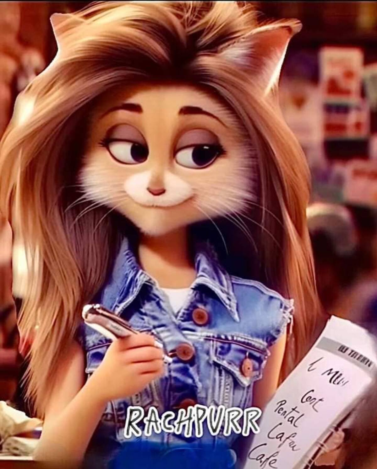 Rachel en versión gato según una IA