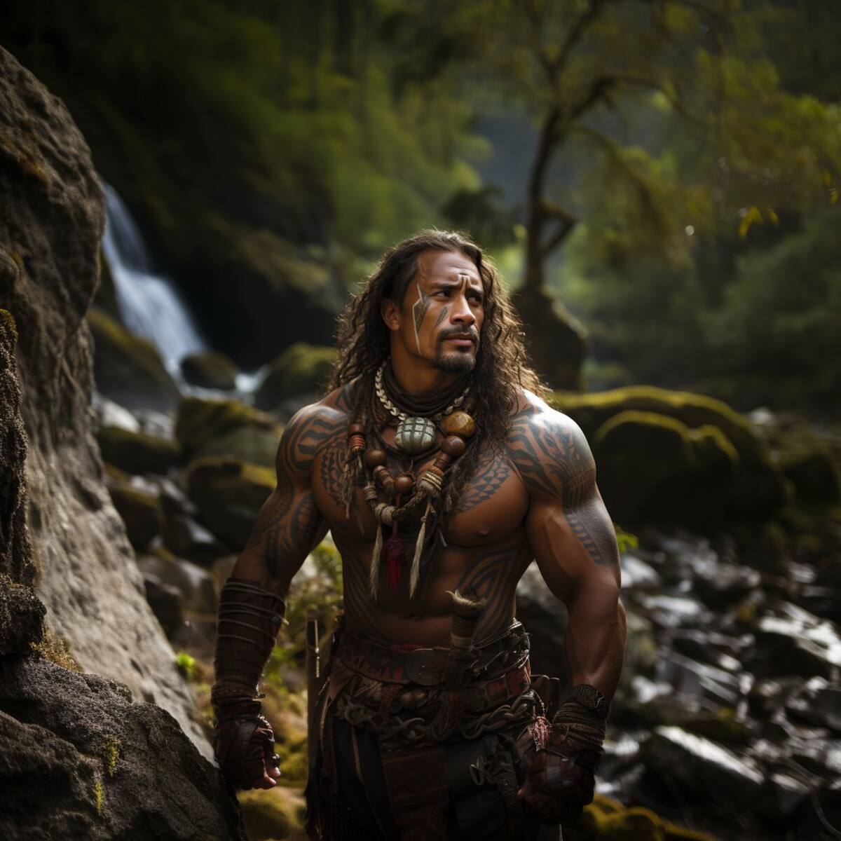 Dwayne Johnson en versión Maui según una IA