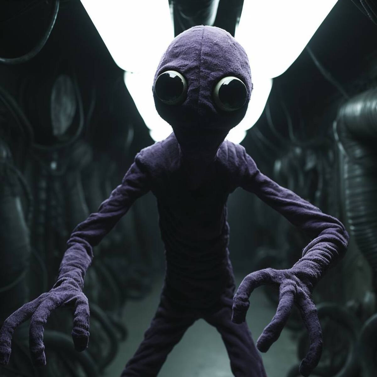 Los brazos alargados de Purple son su rasgo más característico.