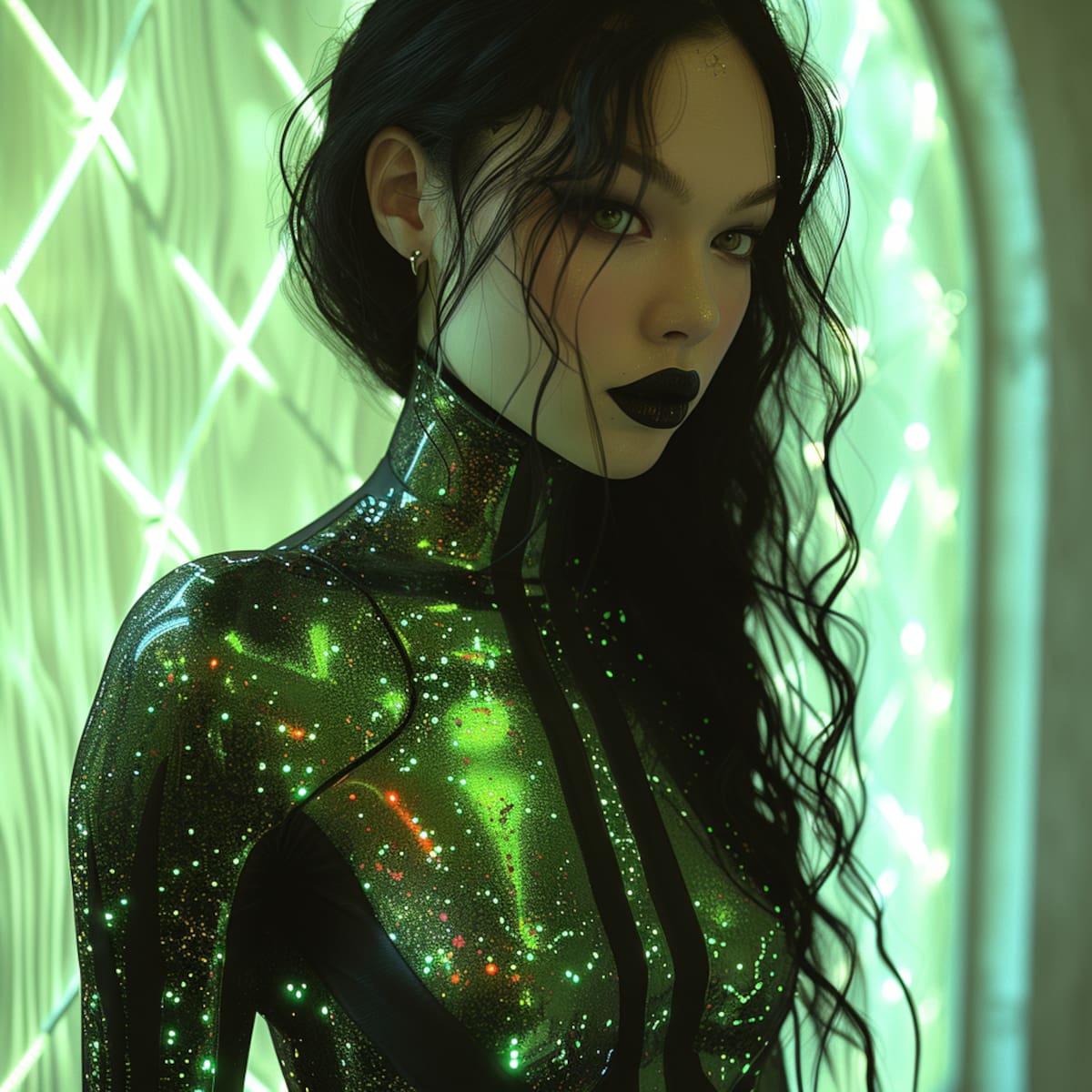 Shego es conocida por su distintivo color verde en el atuendo y sus habilidades energéticas, que le otorgan un tono verde a su piel. Este aspecto visual la hace fácilmente reconocible entre los personajes de la serie.