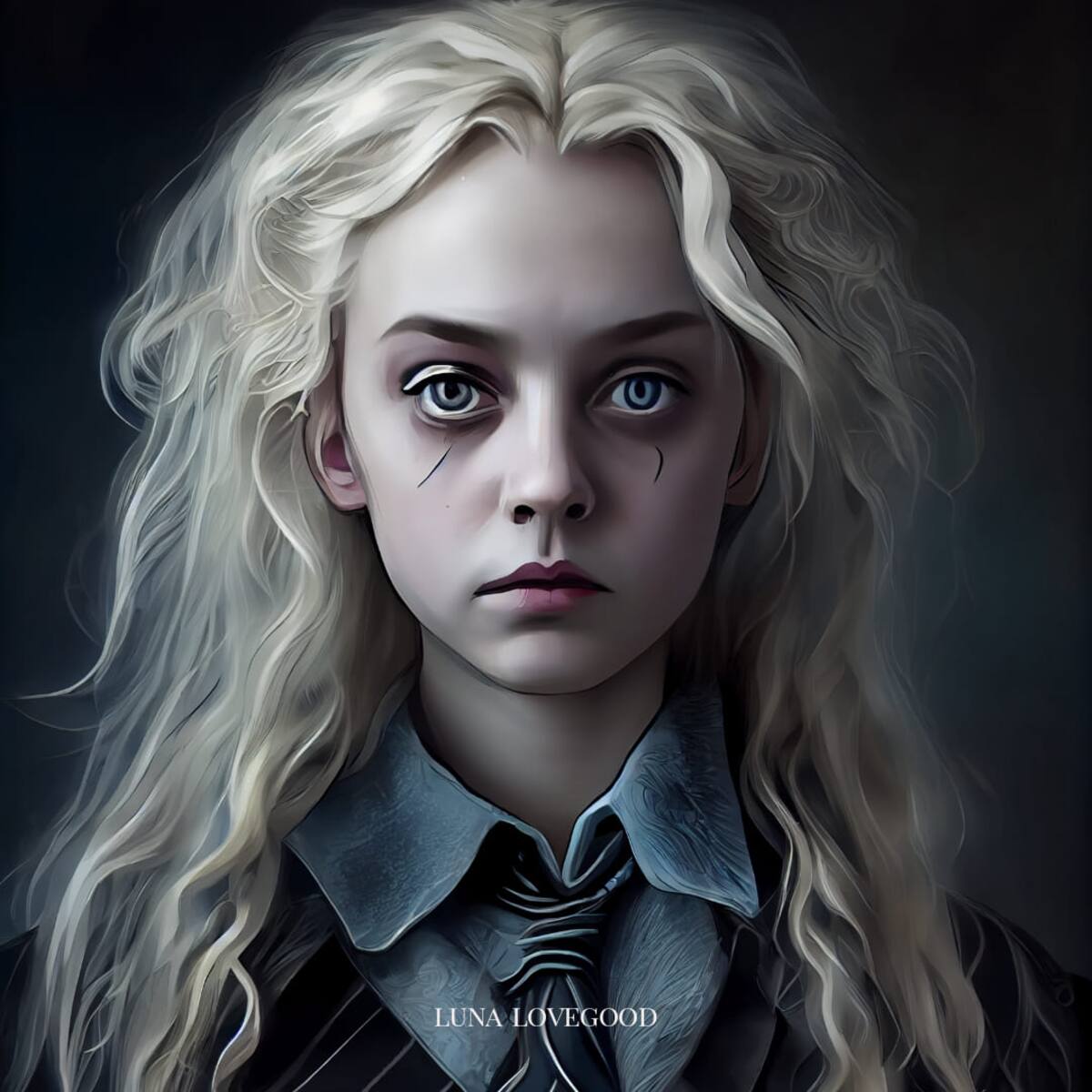 Luna en estilo de Tim Burton según una IA