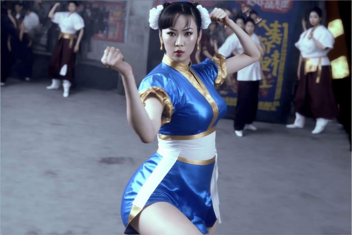 Chun Li en un live action de los años ochentas según una IA