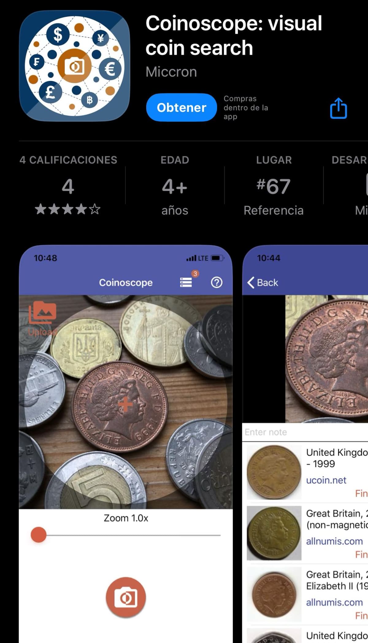 Coinoscope te puede ayudar a identificar el valor de tus monedas