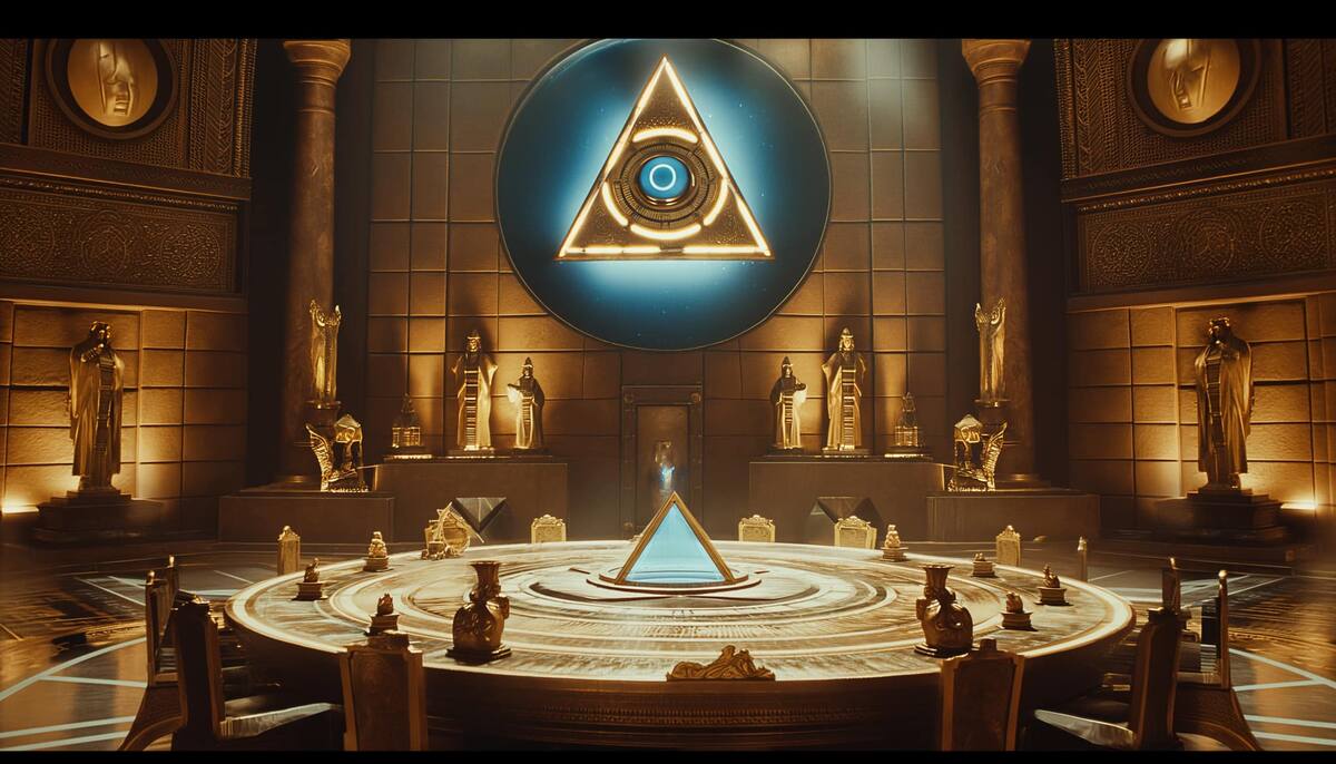 En la mesa de direcciones, el triángulo mítico y el ojo que todo lo ve nos muestra qué sucede en el univers.