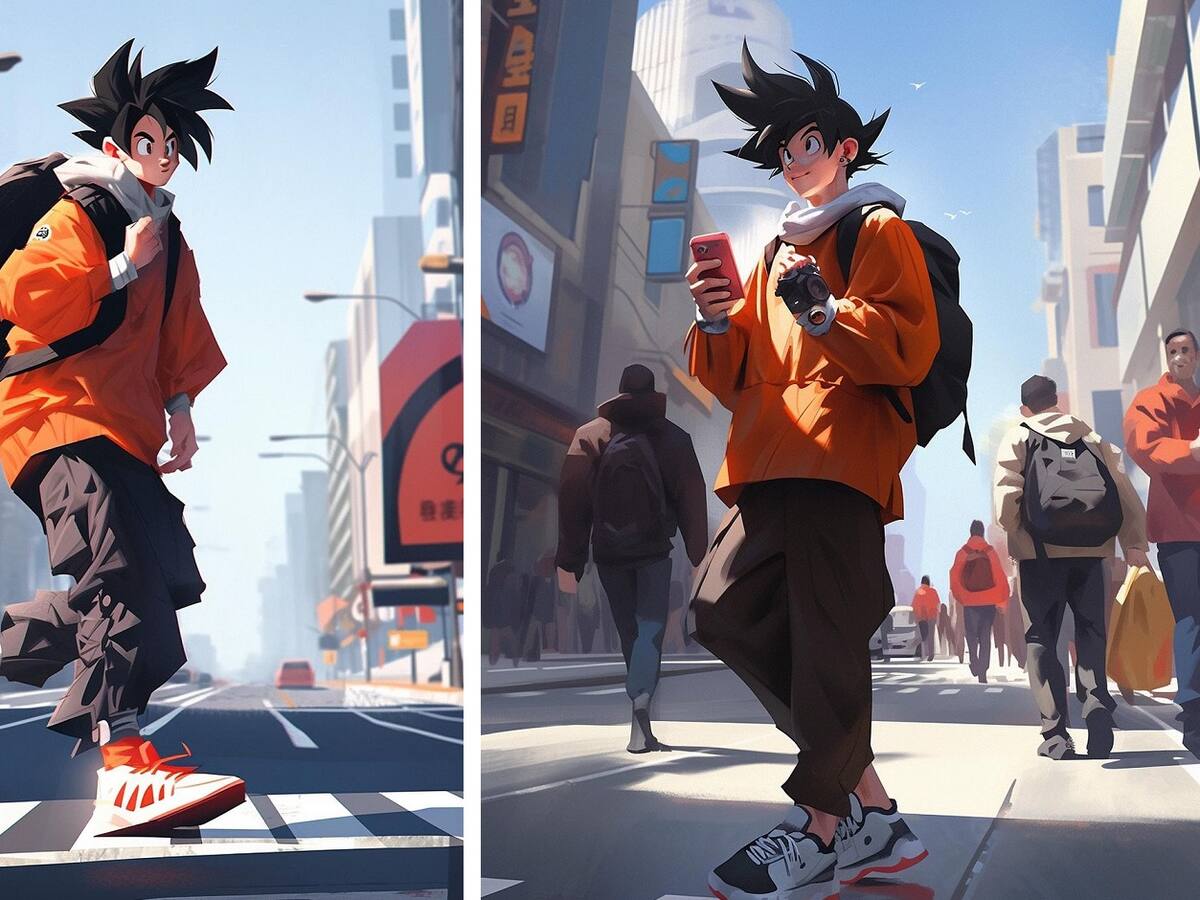Así se vería Goku por las calles de Japón según la Inteligencia Artificial