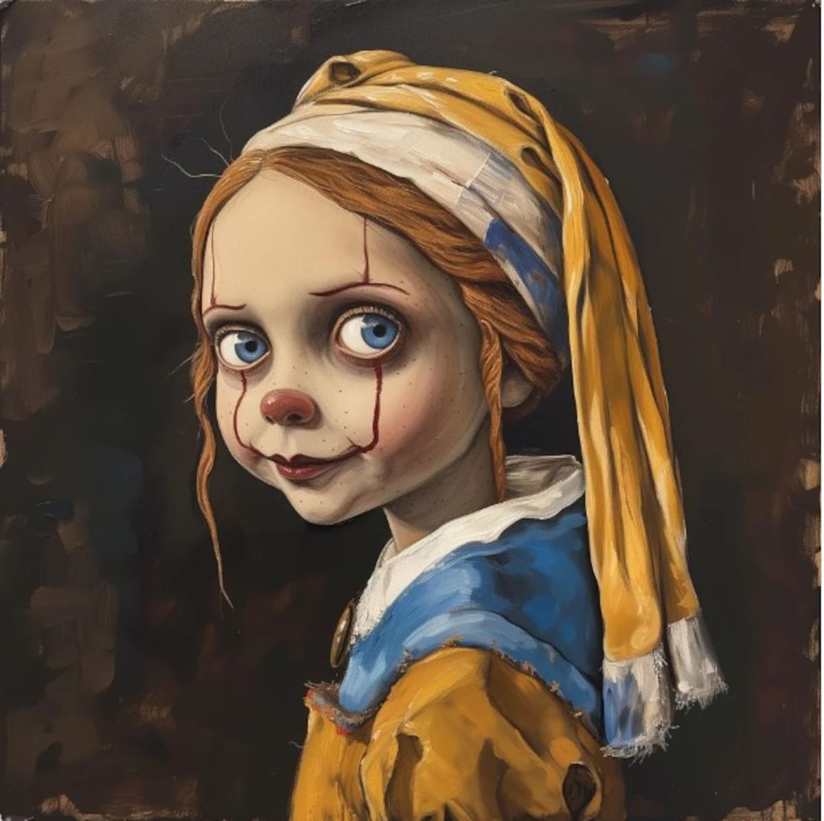 La chica del arete de Vermeer con Chucky de "El muñeco diabólico"