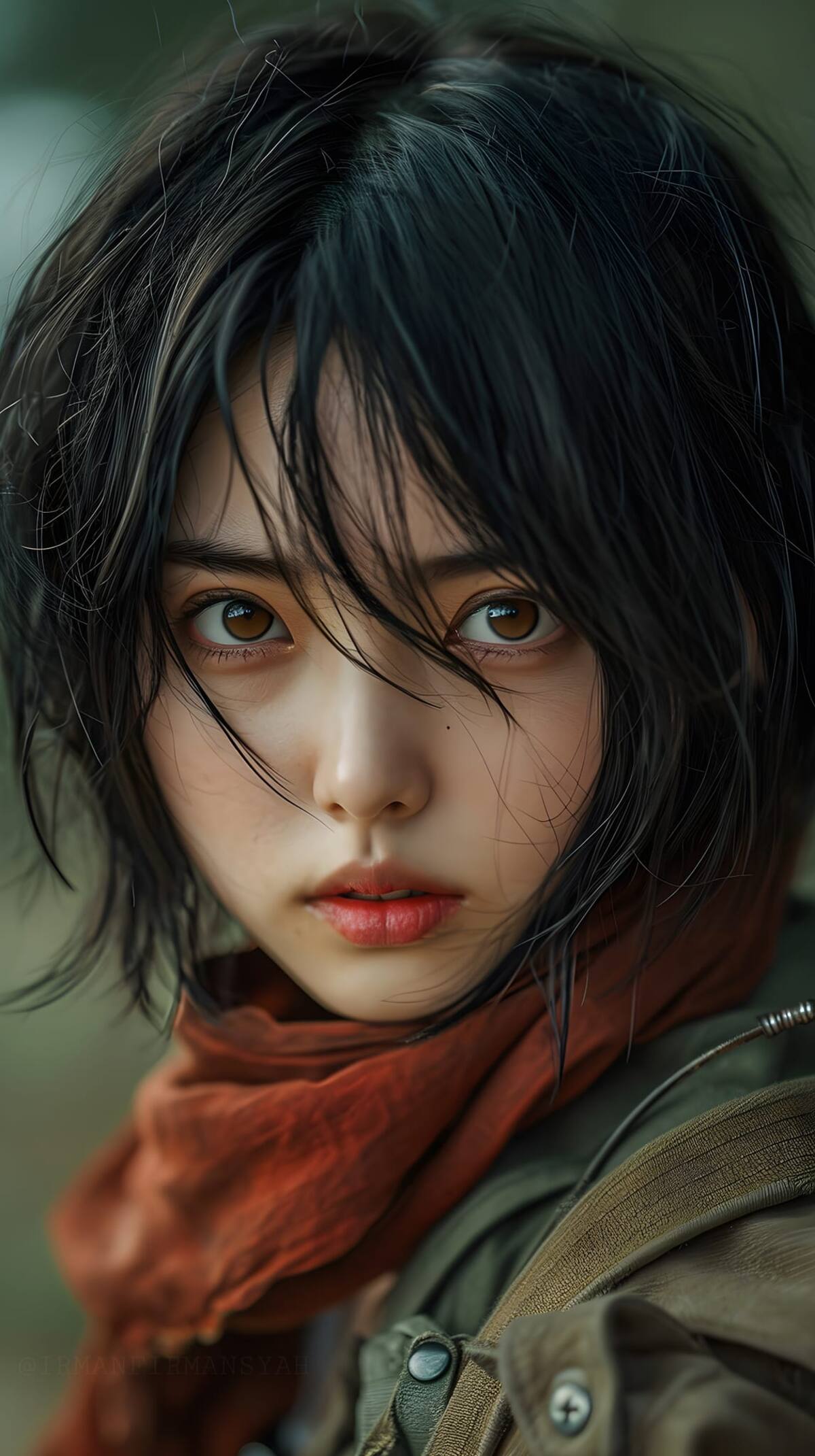 Mikassa en la vida real según una inteligencia artificial