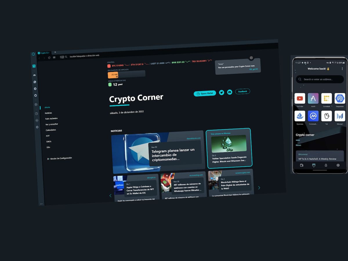 Opera Crypto Browser permitirá acuñación de NFTs