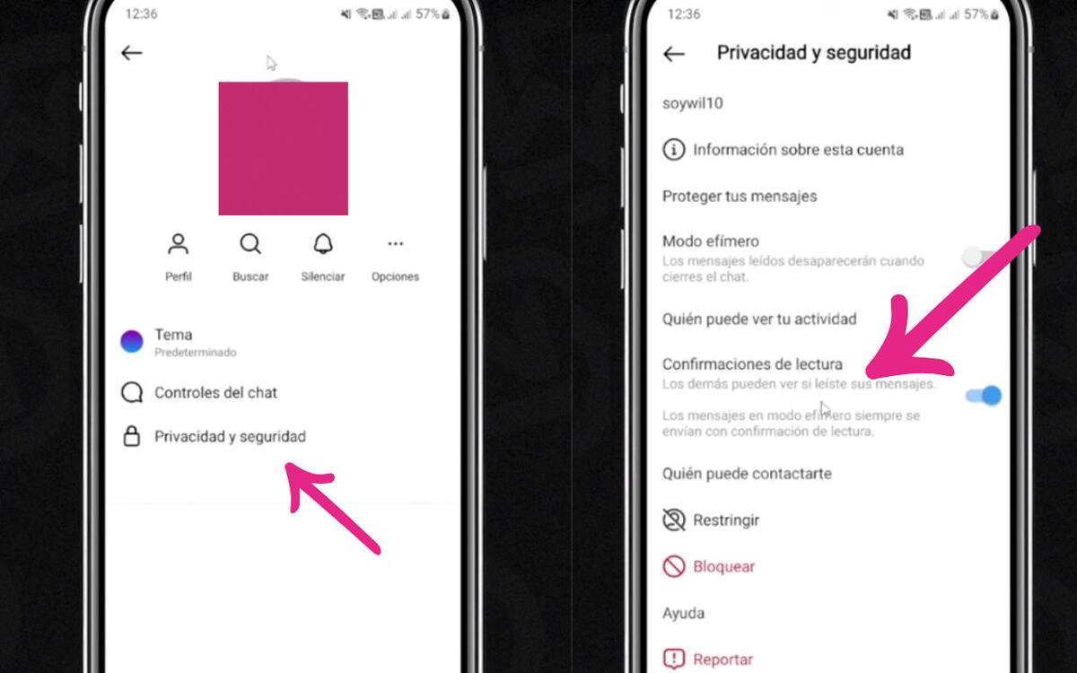 Recuerda que para poder acceder a esta configuración, debes hacerlo desde la aplicación para iPhone o Android, además de contar con la más reciente actualización. Sólo podrá activarse en chats individuales. Fuente: Captura de pantalla.