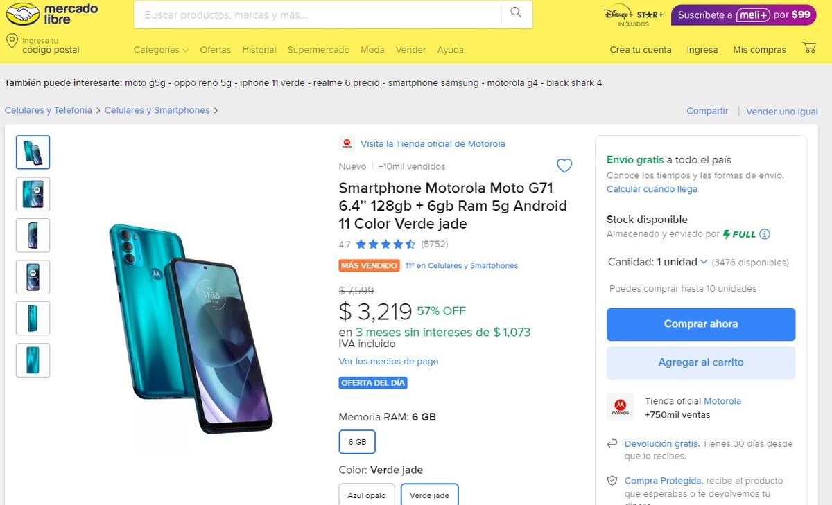 Los teléfonos Motorola, en especial el Moto G71, cuentan con un cargador TurboPower™ 30, el cual ofrece horas de uso en solo minutos de carga, además de una durabilidad impresionante para toda clase de tareas y entretenimiento, desde ver series hasta jugar en aplicaciones.