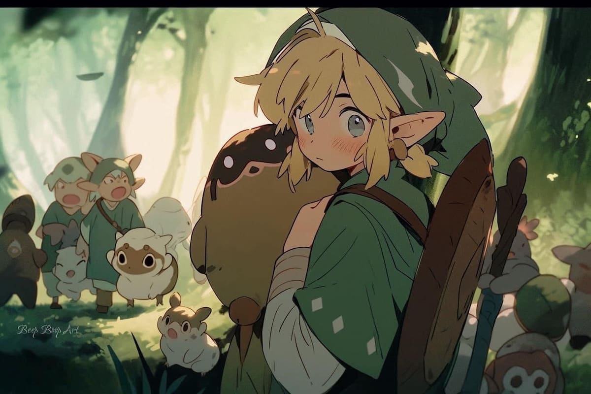 Link en estilo Ghibli según una IA