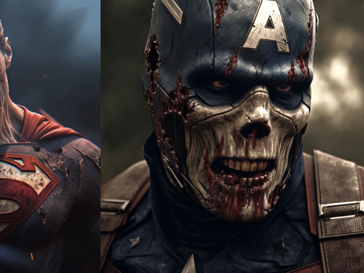 Así se verían los Héroes de Marvel y DC en su versión zombie según una inteligencia artificial