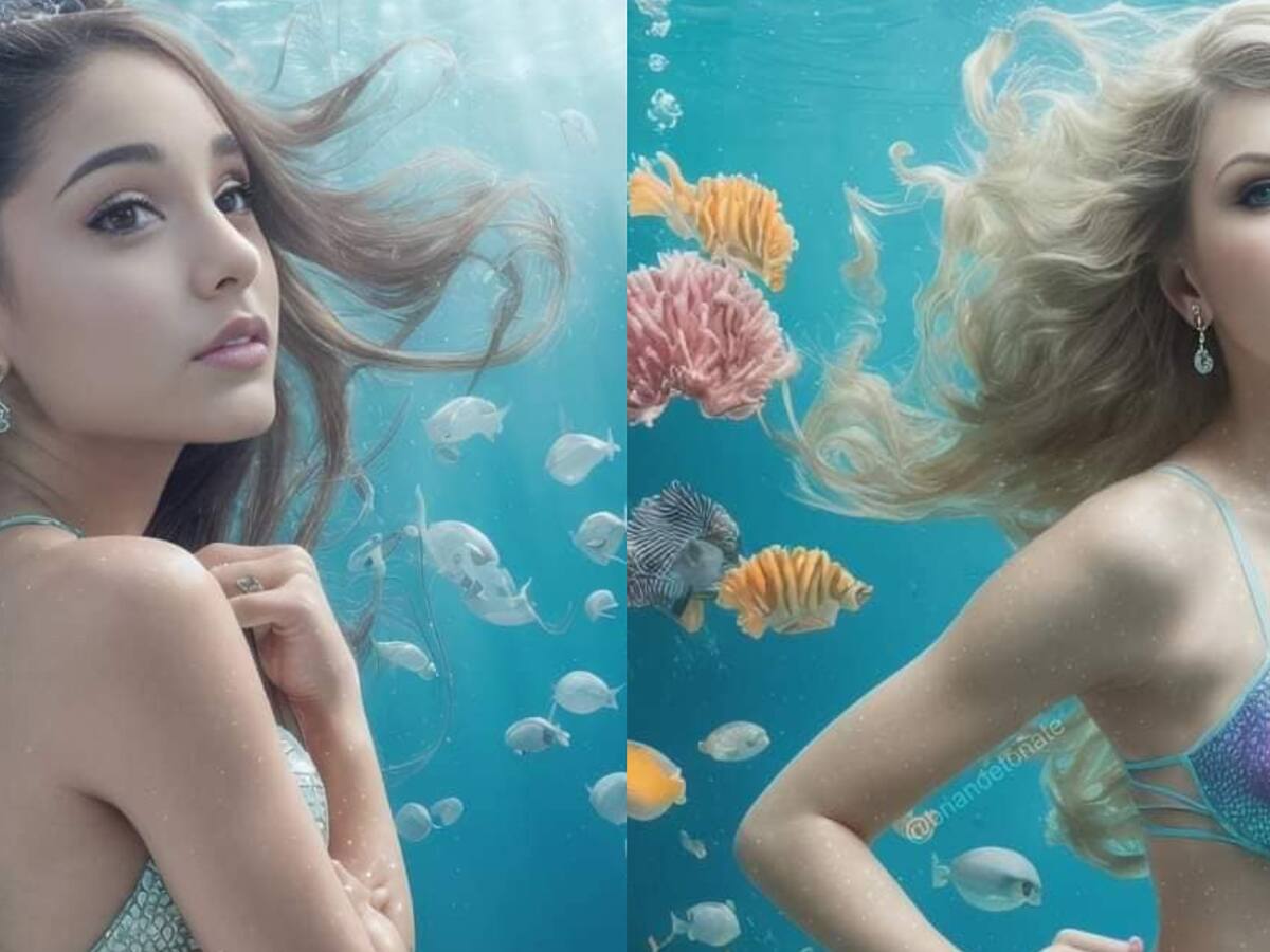 Inteligencia artificial recrea a las celebridades como "Sirenitas"