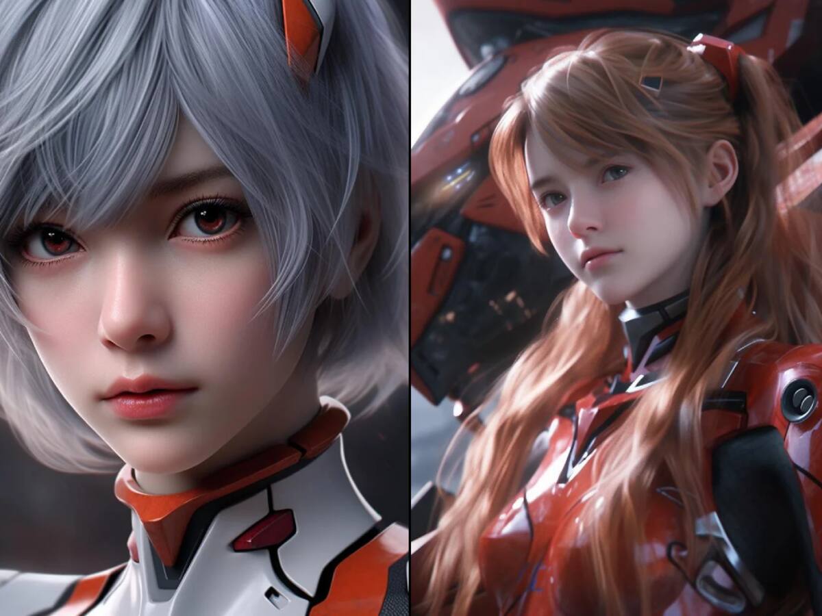 Evangelion: Así de bonitas se ven Rei Ayanami y Asuka Langley en el mundo real, según inteligencia artificial