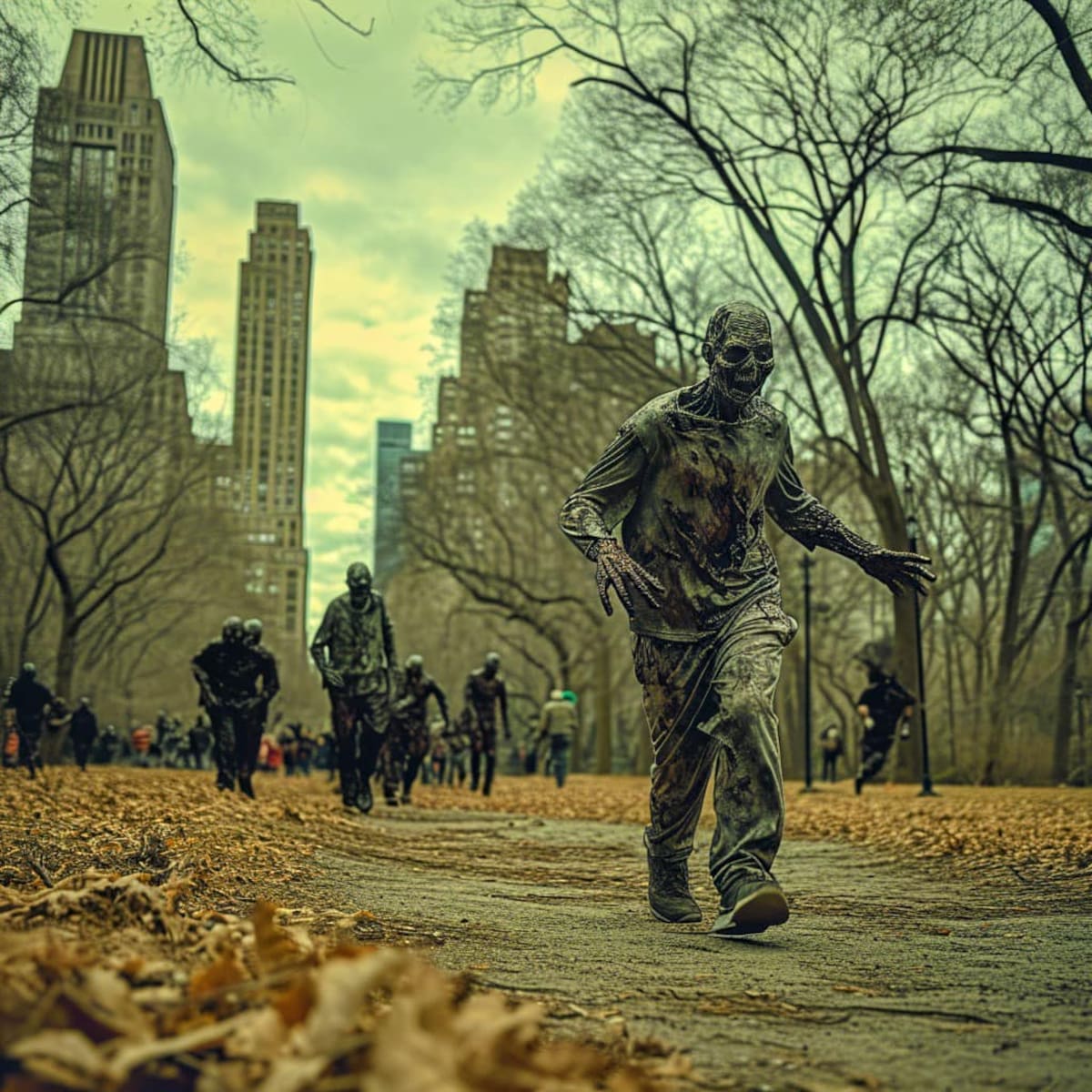 Explora cómo los zombies han desarrollado una sociedad organizada y jerarquizada en ausencia de humanos.