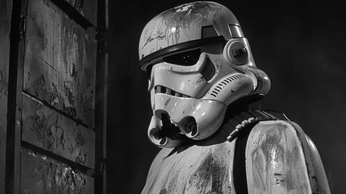 Stormtrooper en estilo noir según una IA