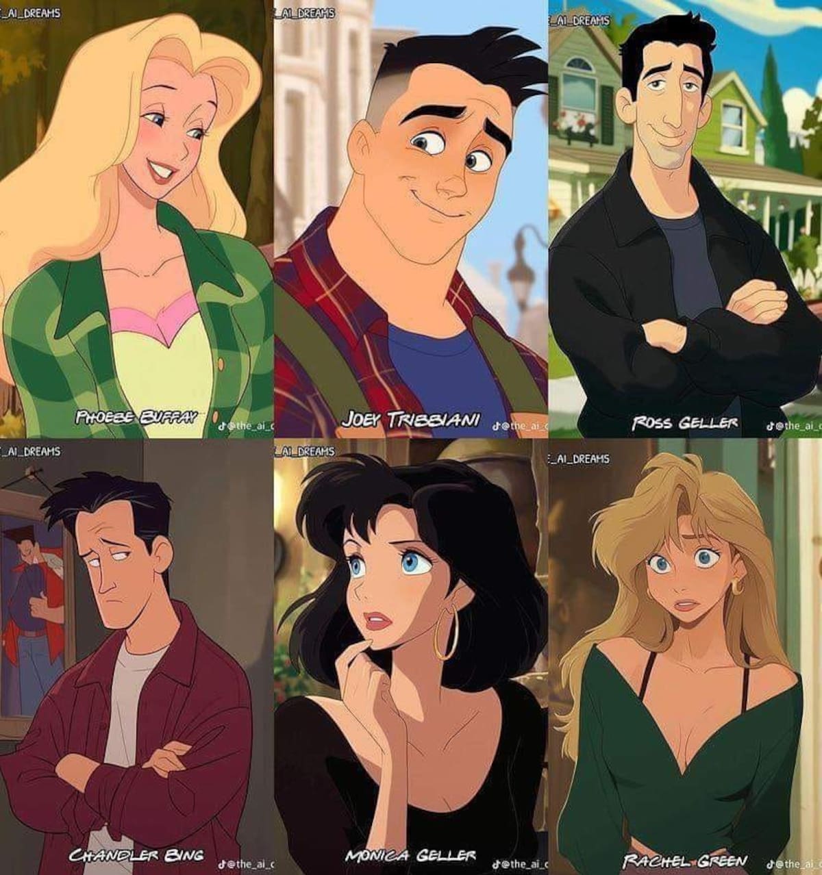 Así se verían los personajes de Friends como personajes de Disney según una IA